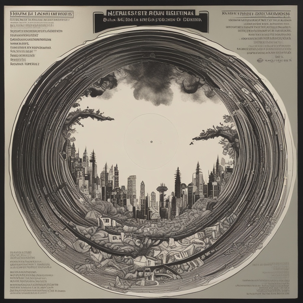 Album cover on vinyl record